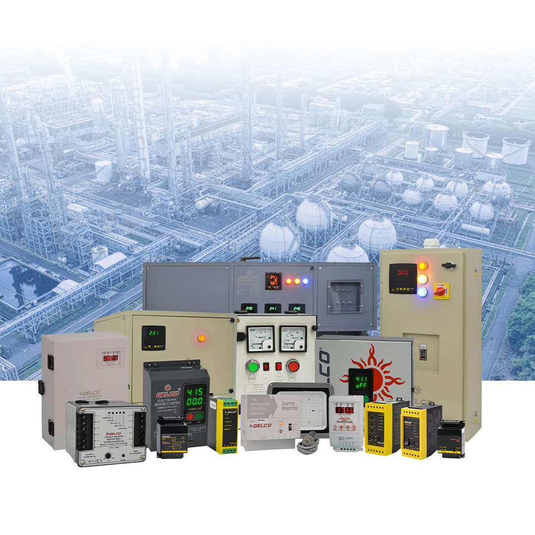Boost Industrial Safety: Protect equipment and personnel with ELCBs, Single Phasing Preventers, Servo Stabilizers from Gelco Sales.